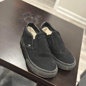 Vans Kids Black Slip-On Shoes